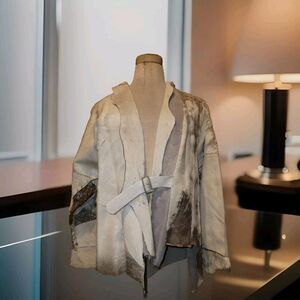 SUSAN RIEDWEG Pony Hair Leather White Jacket Hand Made Southwestern VTG RARE USA